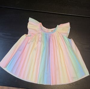 Baby girls rainbow ombre pleated dress